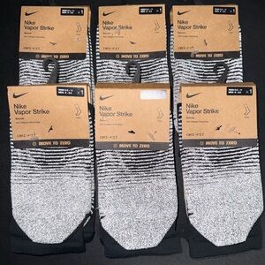 6 Pair - NikeGrip Vapor Strike Soccer Crew Socks - Men’s 8-9.5 / Woman’s 9.5-11
